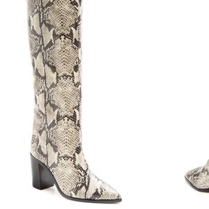 Schutz snake skin print boots